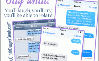 cloth diapers, texting