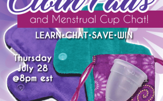 cloth pad chat, menstrual cups